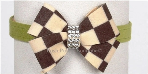 Susan Lanci Windsor Check Collection Ultrasuede Collars- Nouveau Bow Style and Many Colors