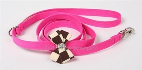 Susan Lanci Windsor Check Nouveau Bow Collection Leash- Many Colors