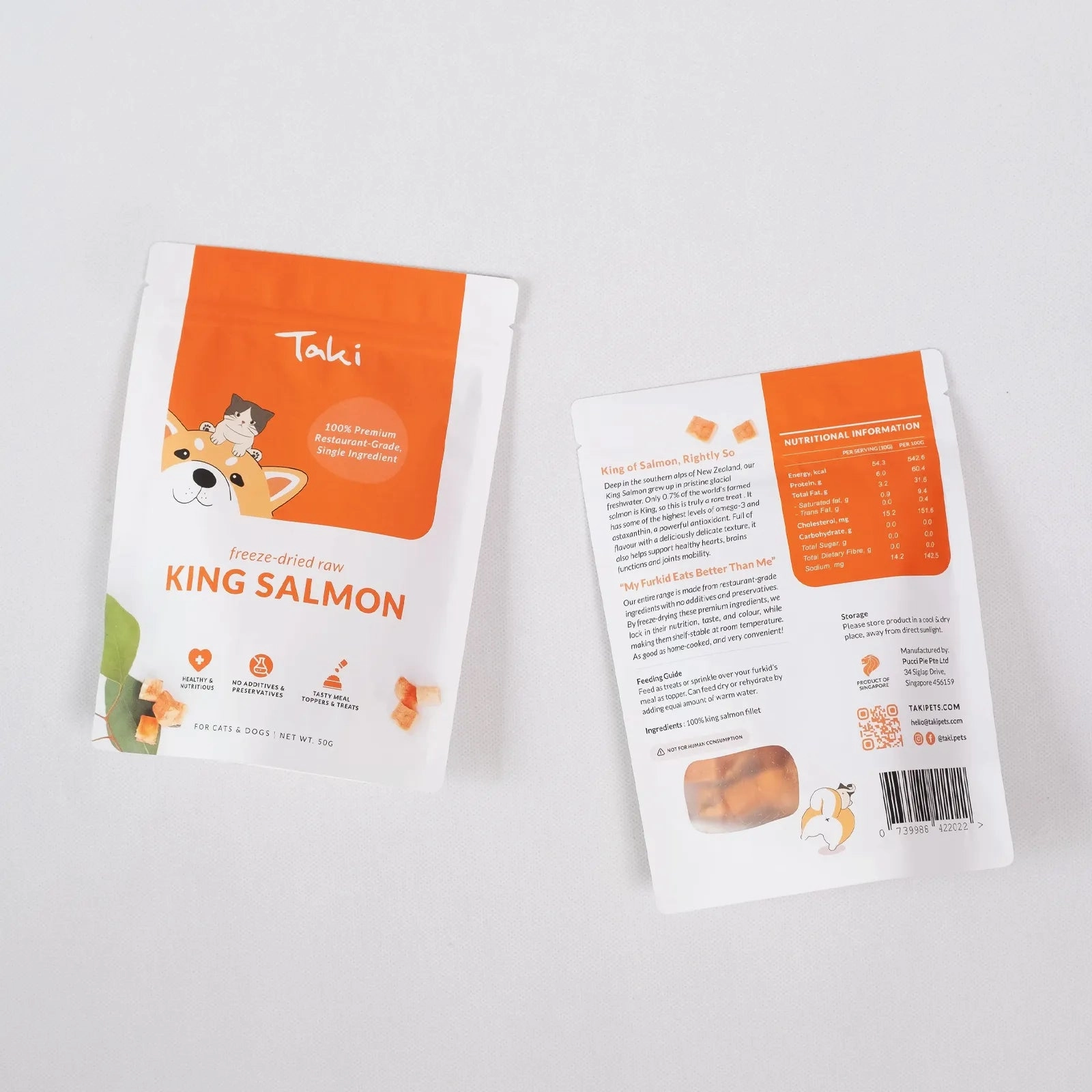 Taki Freeze Dried Treats for Dogs & Cats - King Salmon 50g