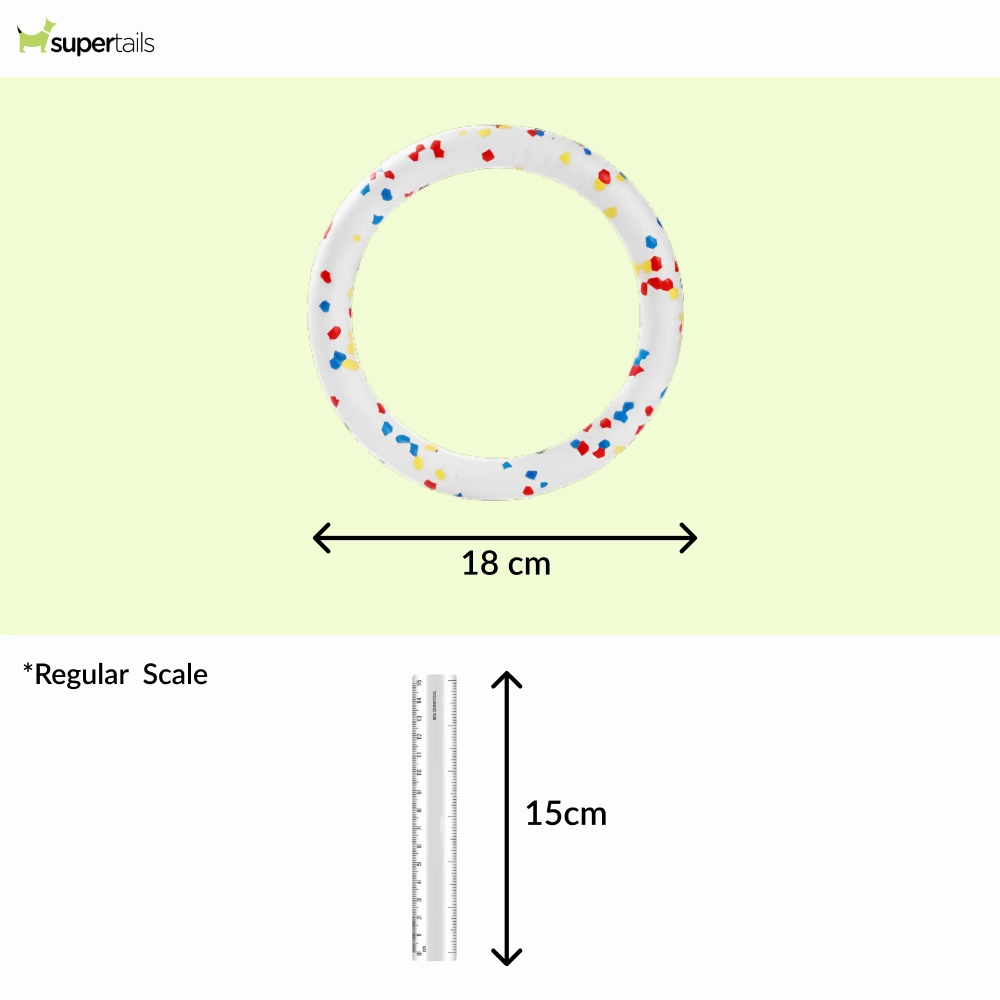 Talking Dog Club Bloom Ring Indestructible Heavy Chew Toy for Dogs (White)