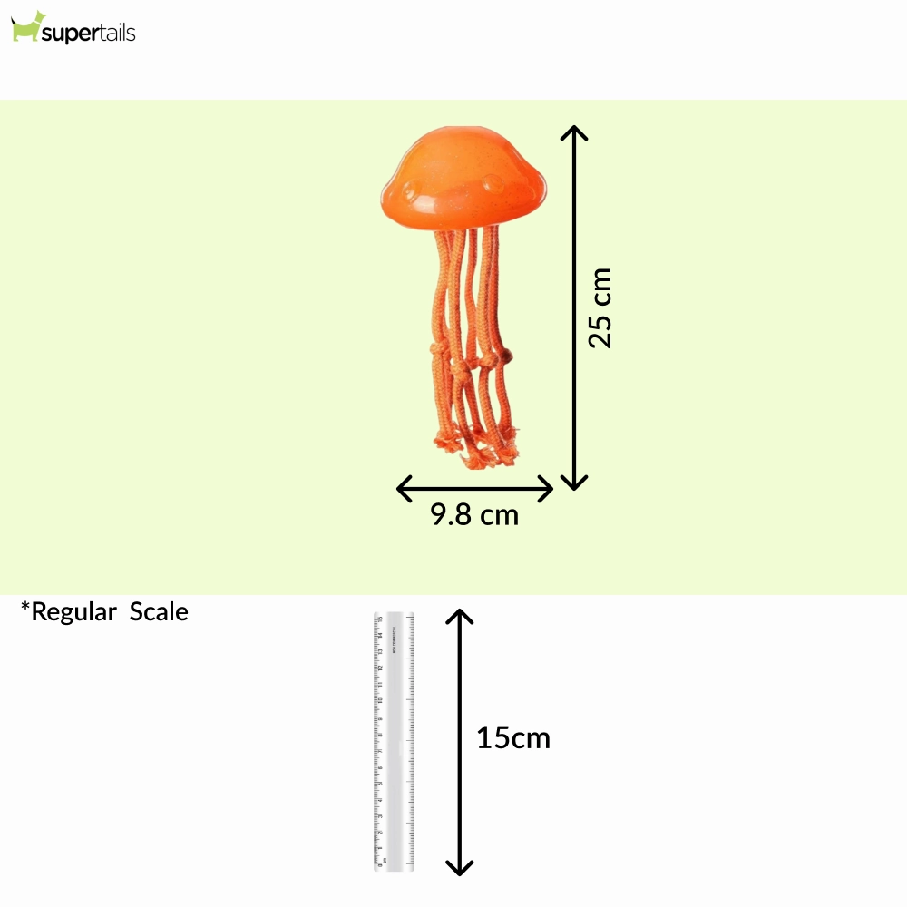 Talking Dog Club Jelly Fish Rope Toy for Dogs (Orange)