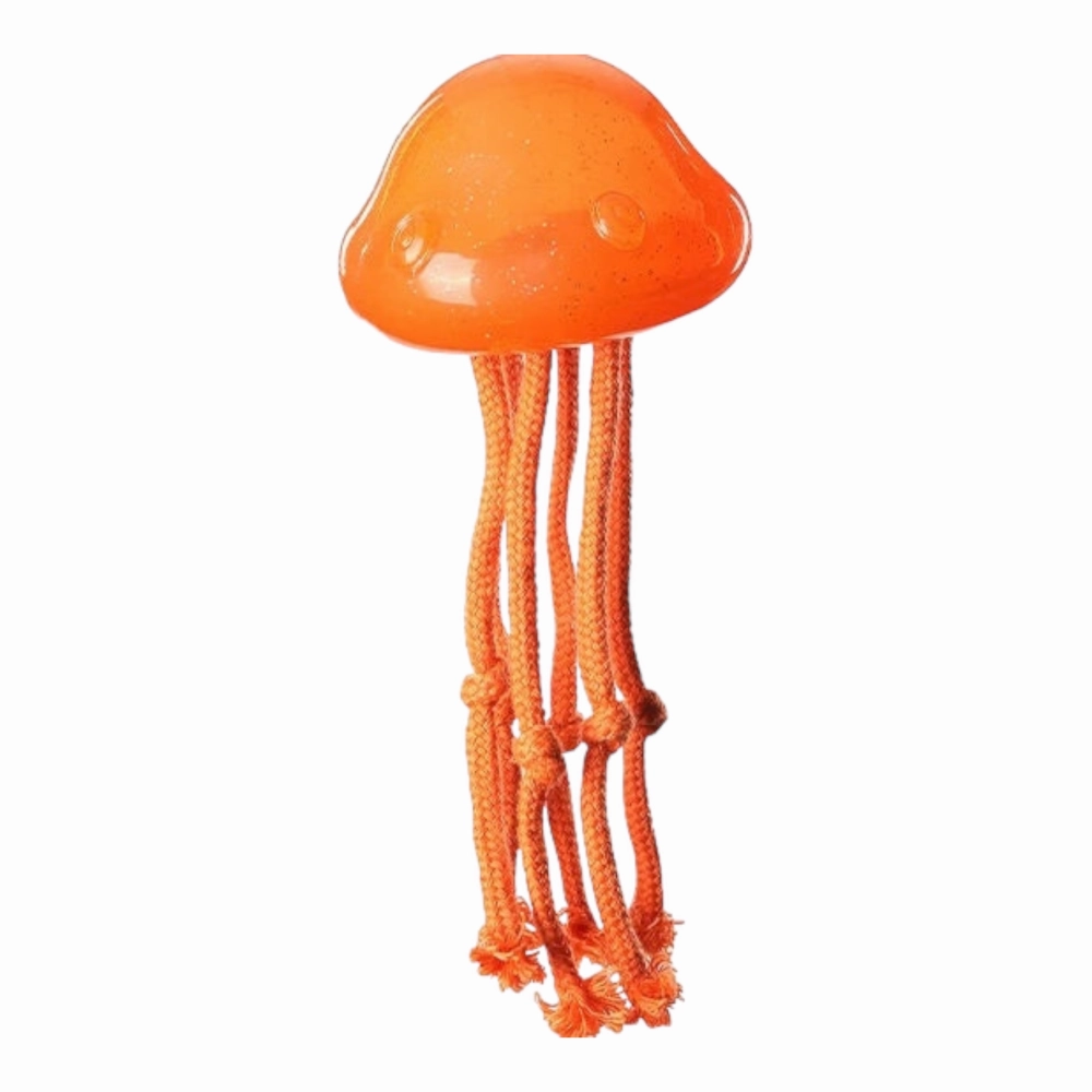 Talking Dog Club Jelly Fish Rope Toy for Dogs (Orange)