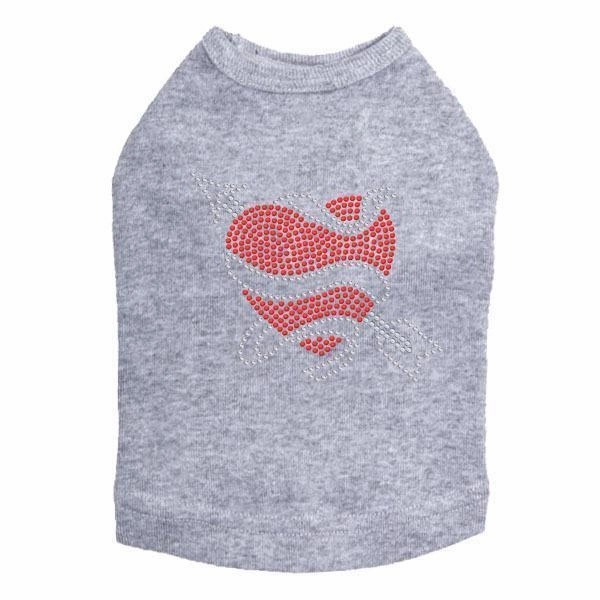 Tattoo Heart With Arrow Rhinestone Dog Tank