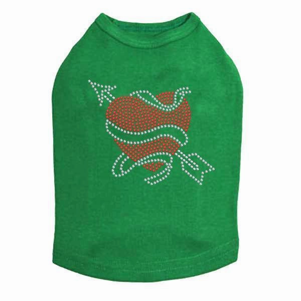 Tattoo Heart With Arrow Rhinestone Dog Tank