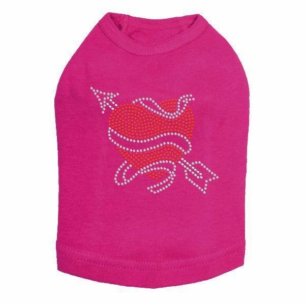Tattoo Heart With Arrow Rhinestone Dog Tank