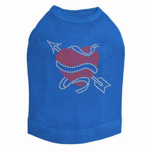 Tattoo Heart With Arrow Rhinestone Dog Tank