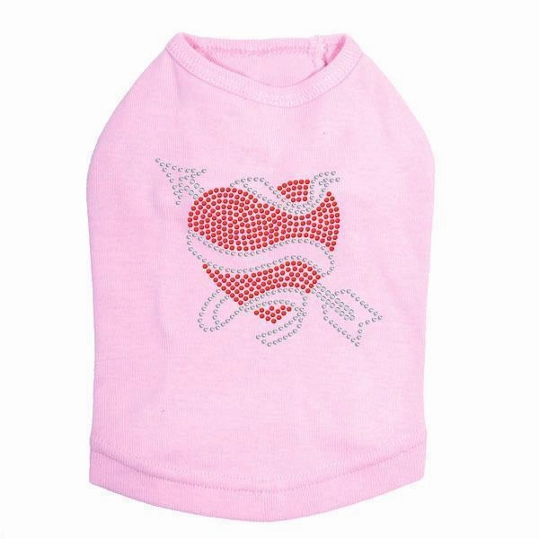 Tattoo Heart With Arrow Rhinestone Dog Tank
