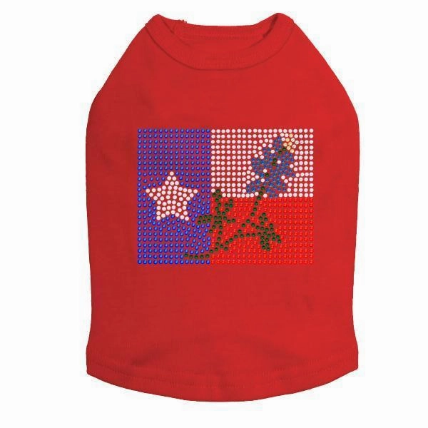 Texas Flag Rhinestone Dog Tank