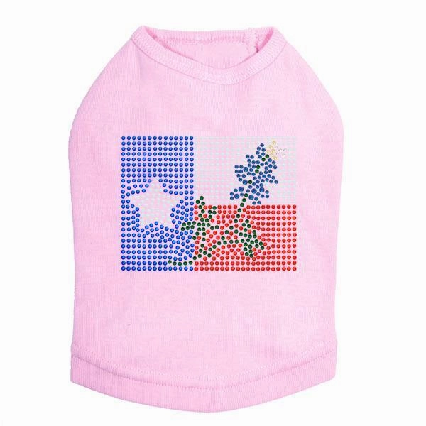 Texas Flag Rhinestone Dog Tank