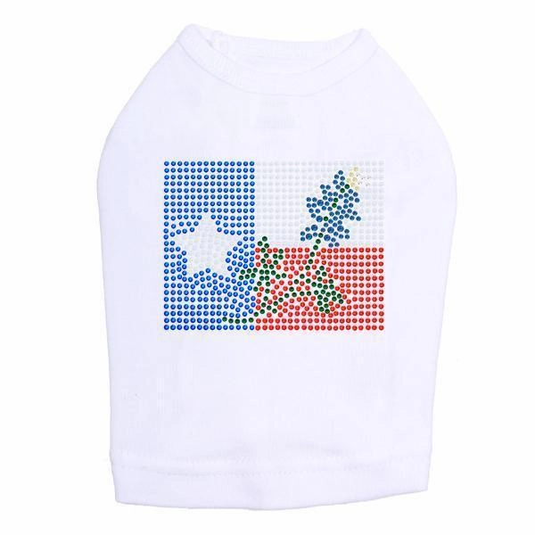 Texas Flag Rhinestone Dog Tank