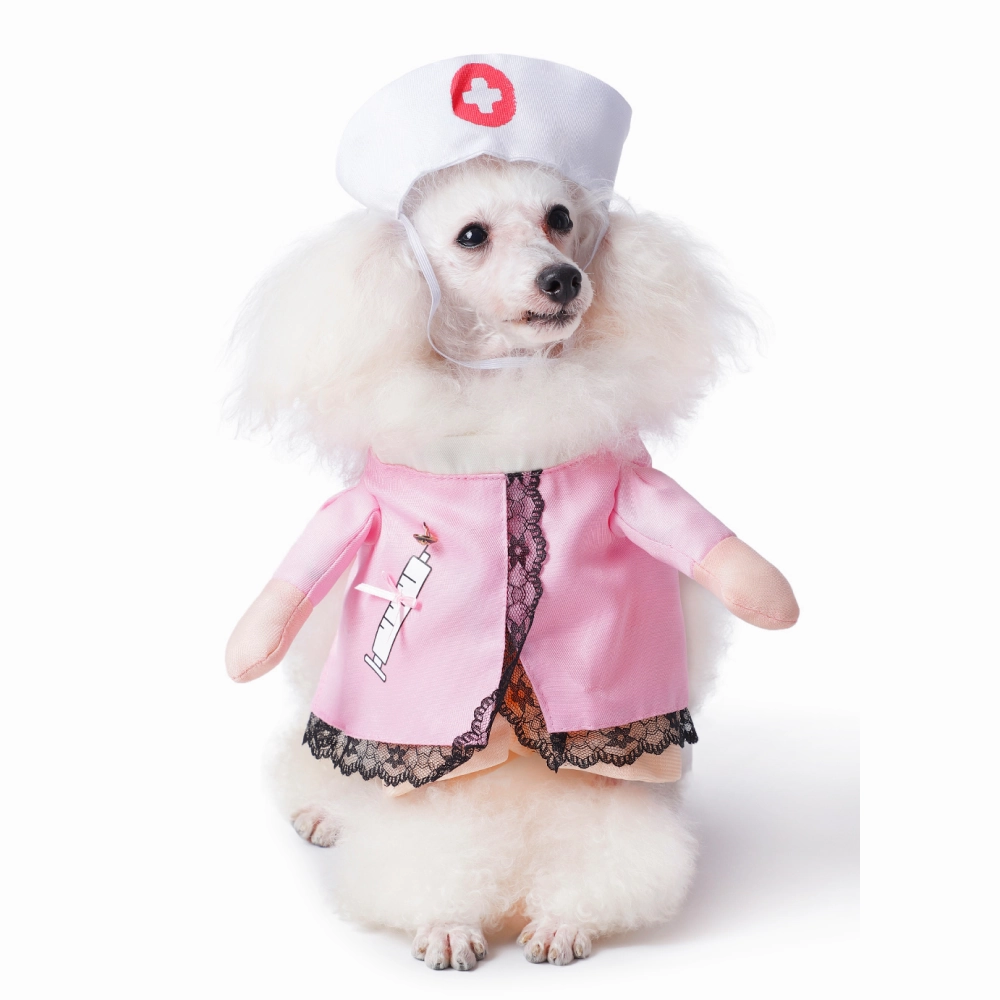The Happy Lots Nurse Pet Costume for Dogs (Pink)