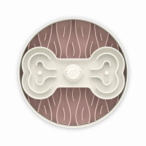 The Source-sage Club Dog Slow Feeder Puzzle Bowl Coral Pink