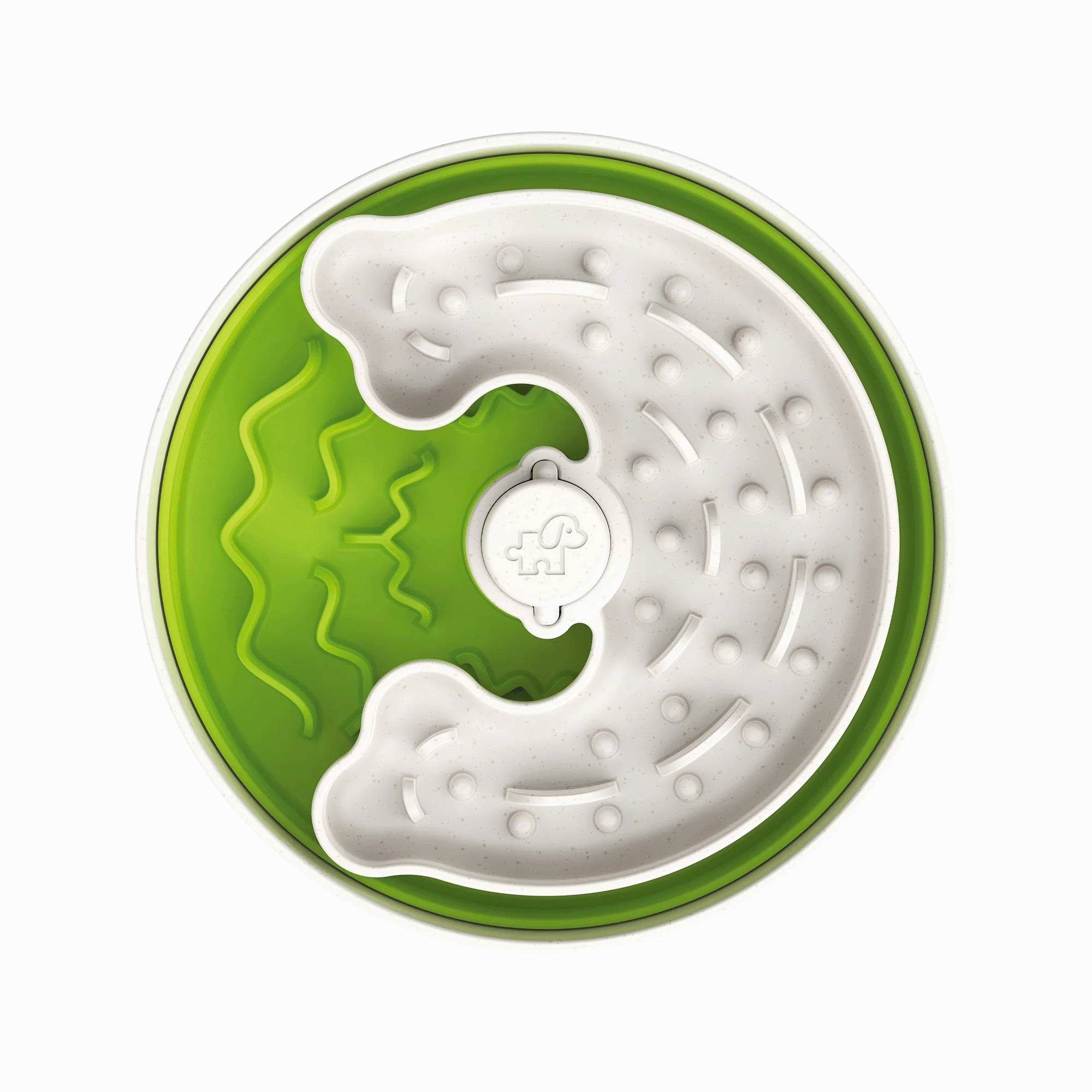 The Source-sage Club Dog Slow Feeder Puzzle Bowl Lite Green