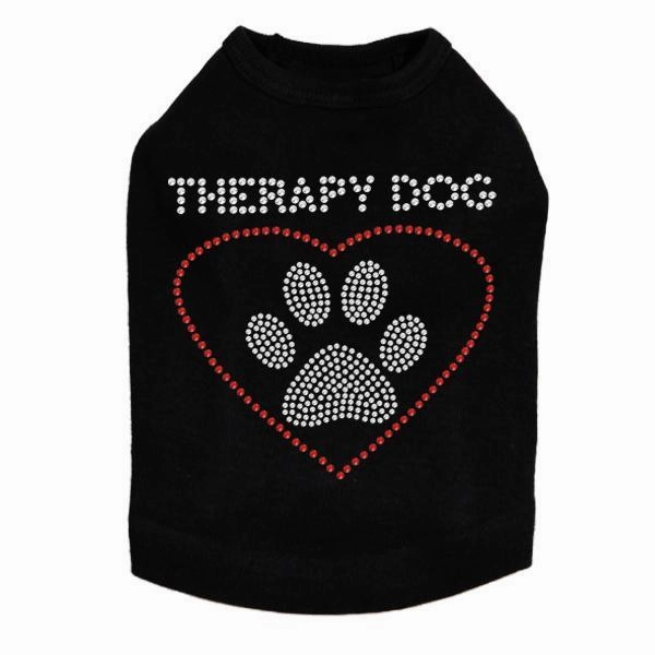 Therapy Dog Rhinestone Dog Tank
