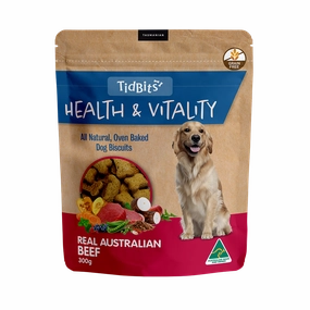 TidBits - Health & Vitality Grain Free Beef Dog Biscuits (350g)