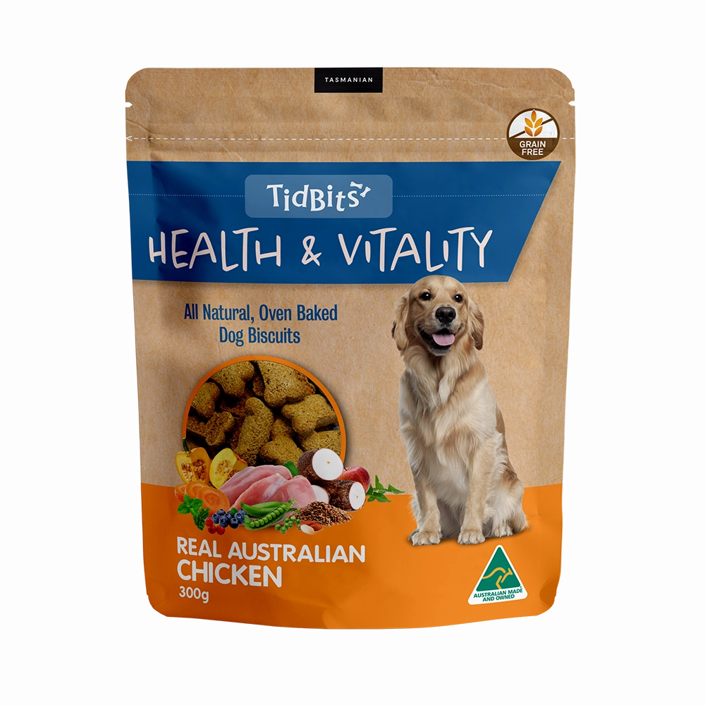 TidBits - Health & Vitality Grain Free Chicken Dog Biscuits (350g)