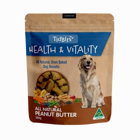 TidBits - Health & Vitality Peanut Butter Dog Biscuits (350g)