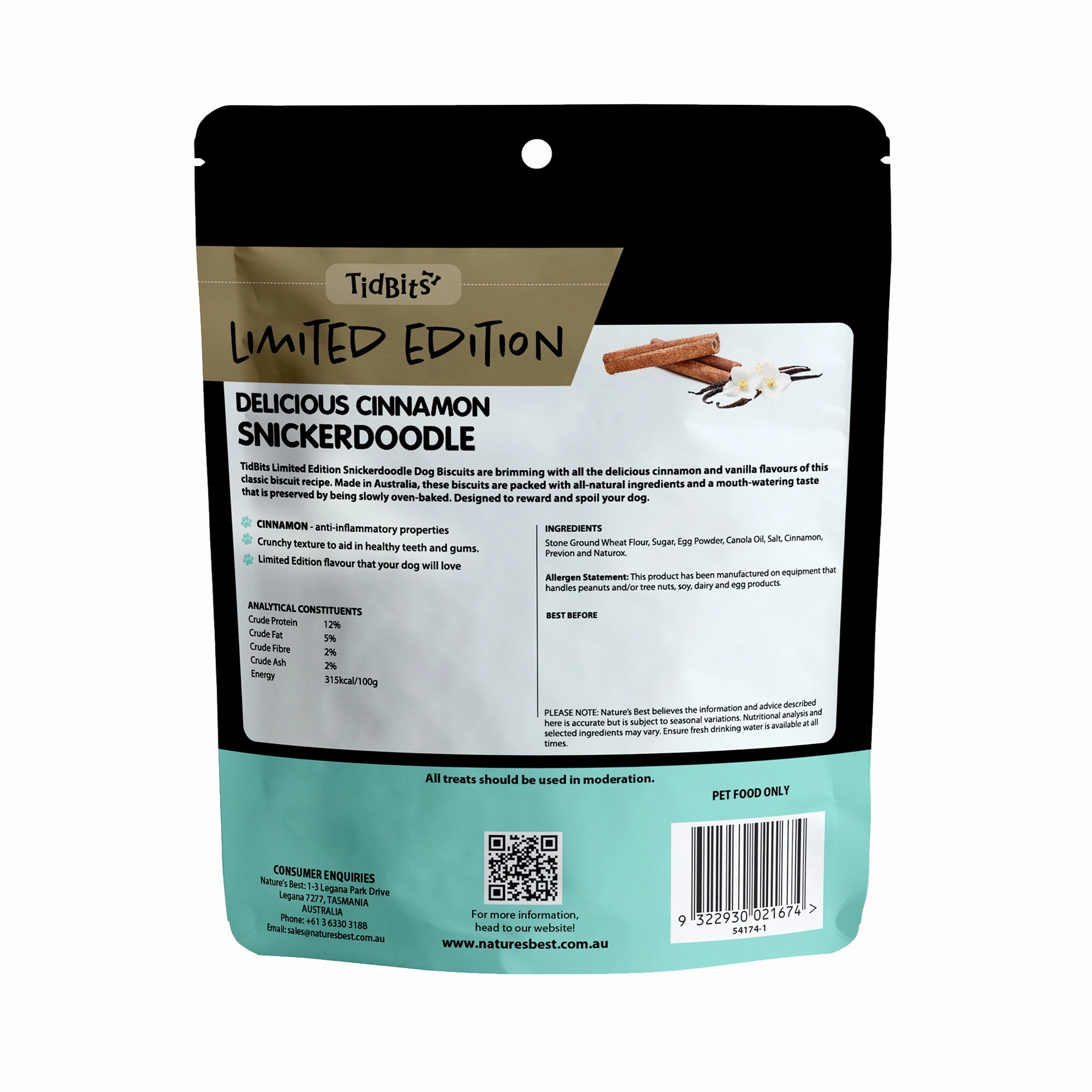 TidBits - Limited Edition Snickerdoodle Dog Biscuits (250g)