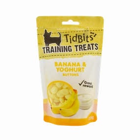 TidBits - Training Treats Banana & Yoghurt Buttons (250g)
