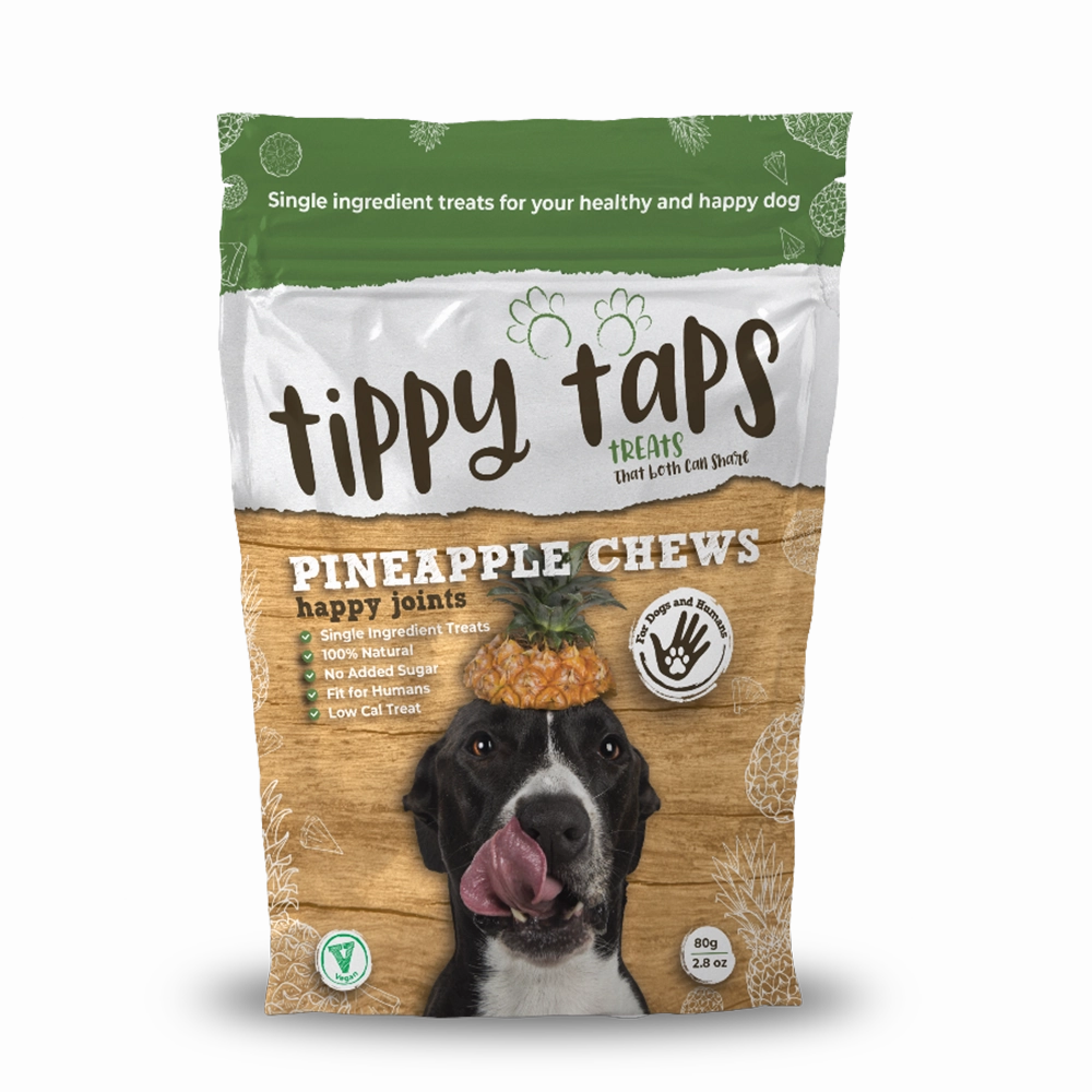 Tippy Taps Dog Treats Pineapple Chews Happy Joints 80g