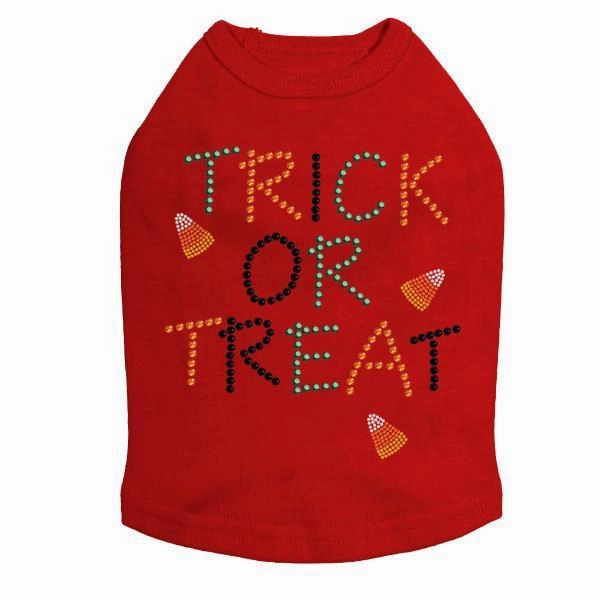 Trick Or Treat Candy Corn Rhinestone Dog Tank