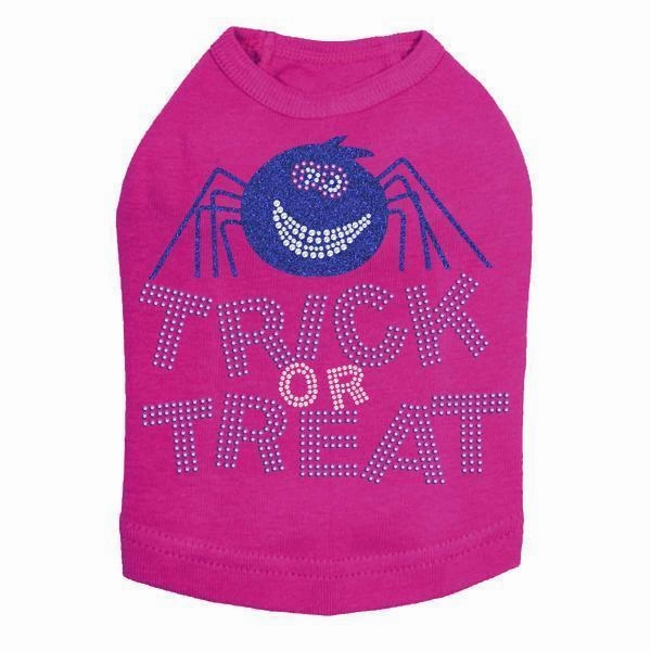 Trick Or Treat Glitter Spider Rhinestone Dog Tank