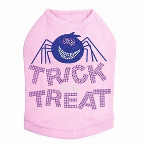 Trick Or Treat Glitter Spider Rhinestone Dog Tank