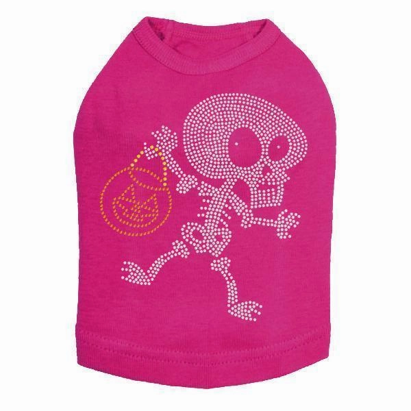Trick Or Treat Skeleton Rhinestone Dog Tank