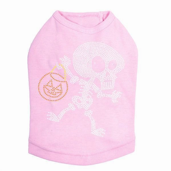Trick Or Treat Skeleton Rhinestone Dog Tank