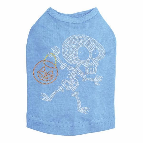 Trick Or Treat Skeleton Rhinestone Dog Tank