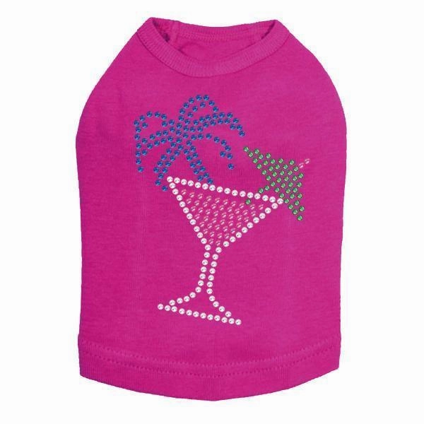 Tropical Cocktail Rhinestone Dog Tank