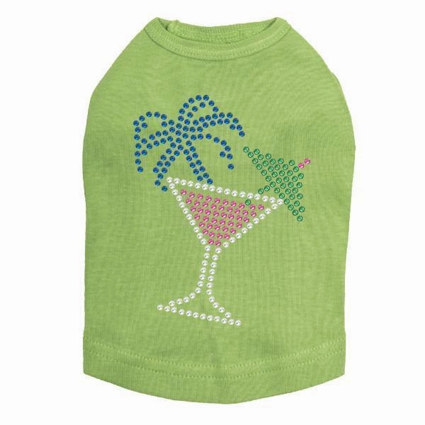 Tropical Cocktail Rhinestone Dog Tank