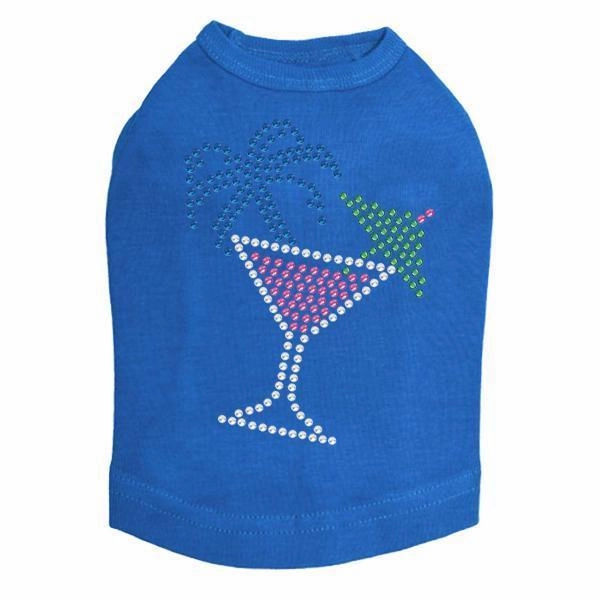 Tropical Cocktail Rhinestone Dog Tank