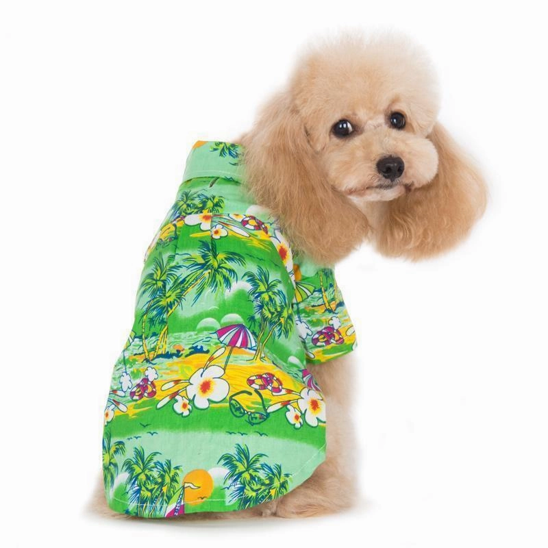 Tropical Island Dog Shirt Green