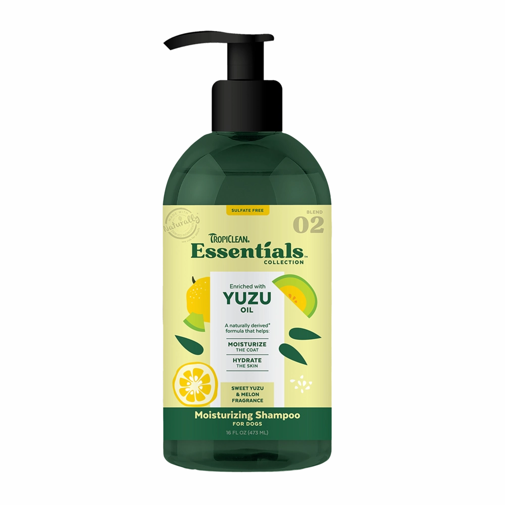 TropiClean Essentials Moisturizing Shampoo Yuzu Oil - Sweet Yuzu & Melon for Dogs 16oz