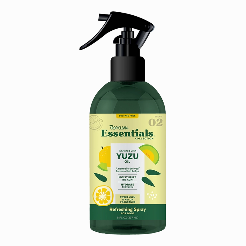 TropiClean Essentials Refreshing Spray Yuzu Oil - Sweet Yuzu & Melon for Dogs 8oz