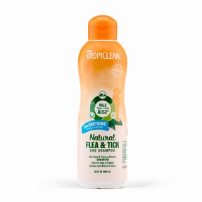 Tropiclean Natural Flea & Tick Shampoo - Plus Soothing for Dogs 20oz