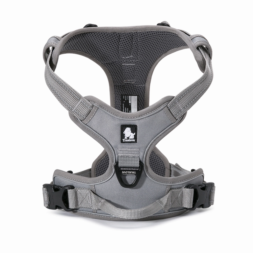 Truelove Classic Harness and Padded Collar for Dogs (Grey) - L