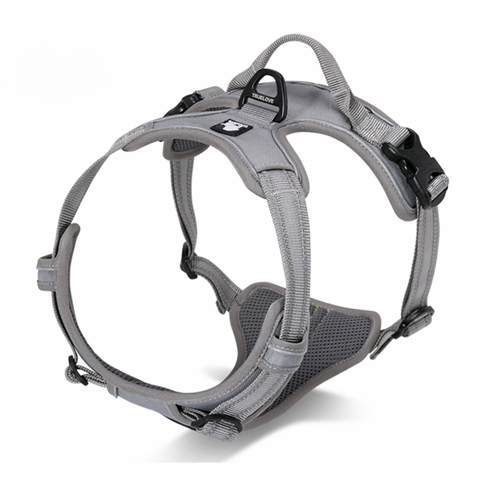 Truelove Classic Harness and Padded Collar for Dogs (Grey) - L
