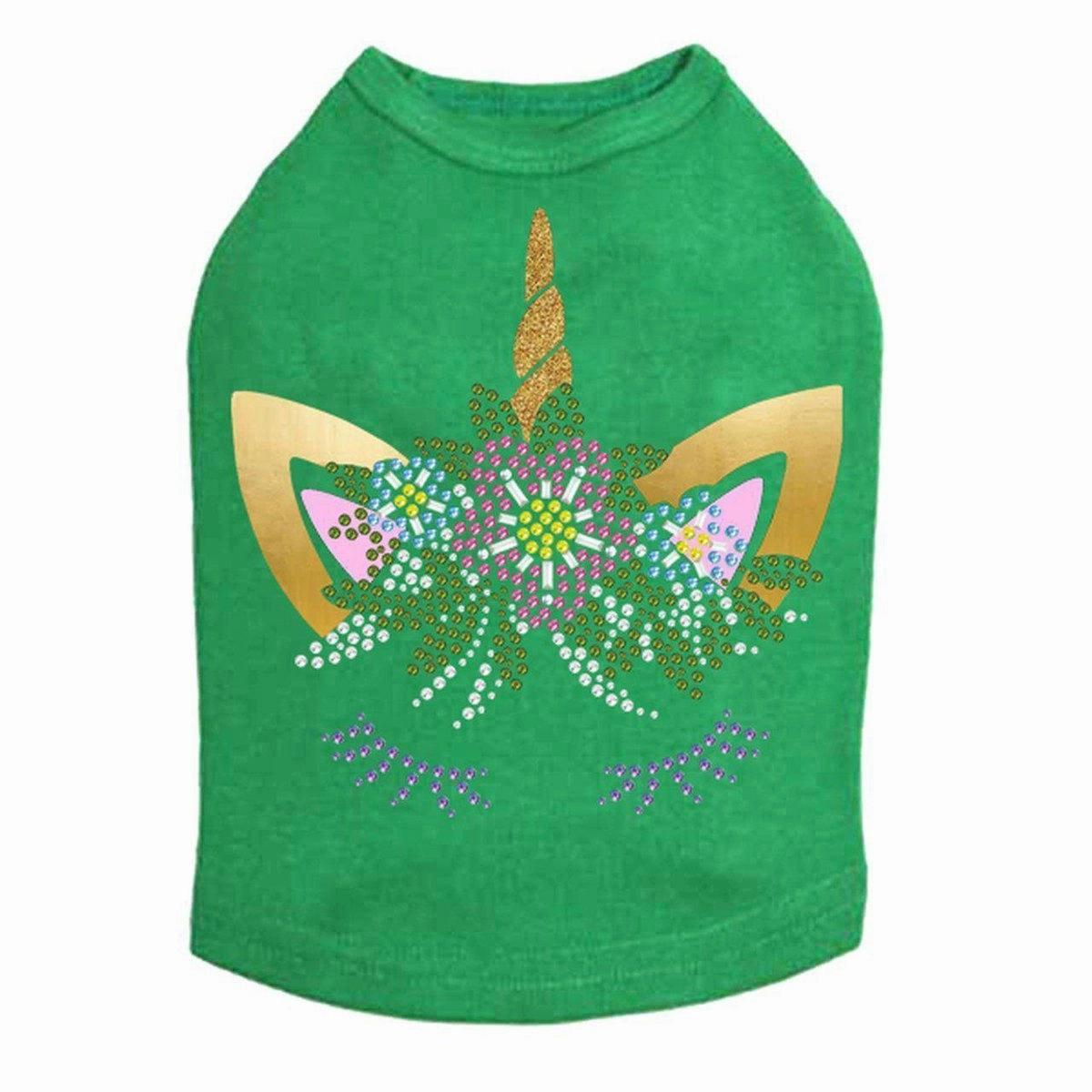 Unicorn With Flowers Rhinestone Dog Tank