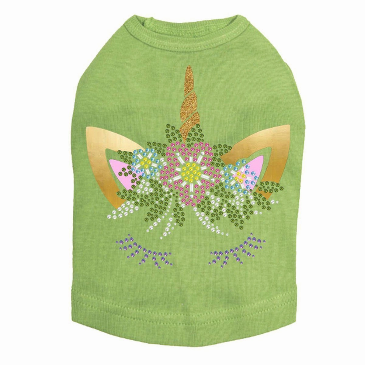 Unicorn With Flowers Rhinestone Dog Tank