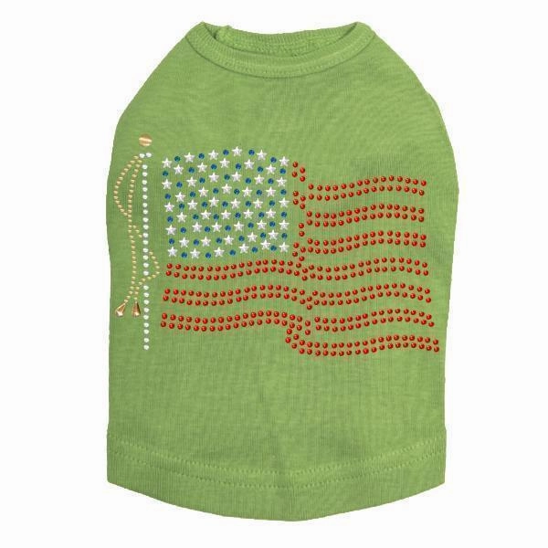 USA Flag Rhinestone Dog Tank