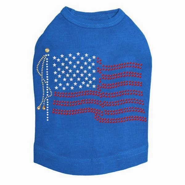 USA Flag Rhinestone Dog Tank