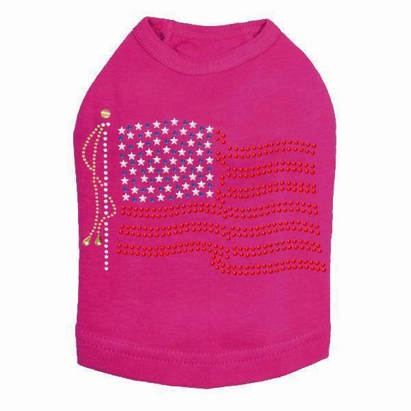 USA Flag Rhinestone Dog Tank