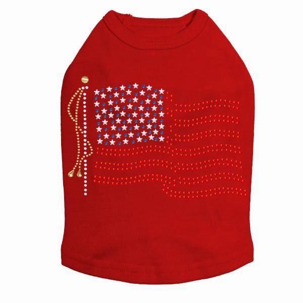 USA Flag Rhinestone Dog Tank