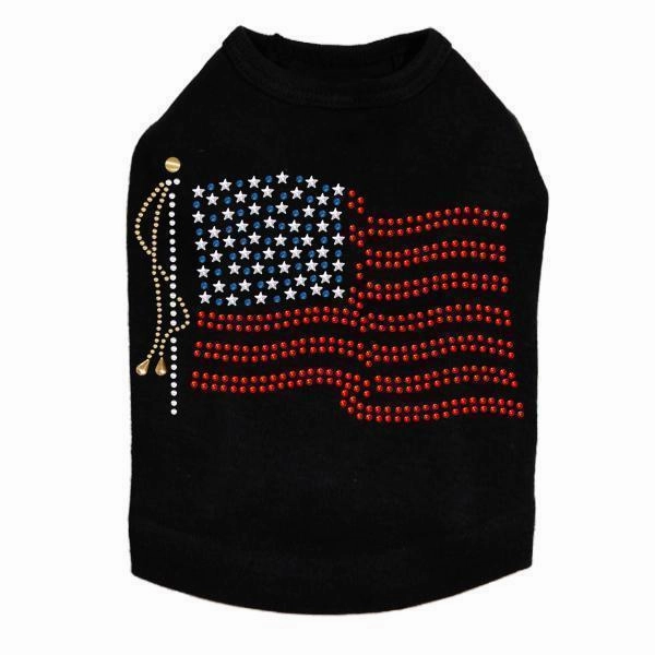 USA Flag Rhinestone Dog Tank