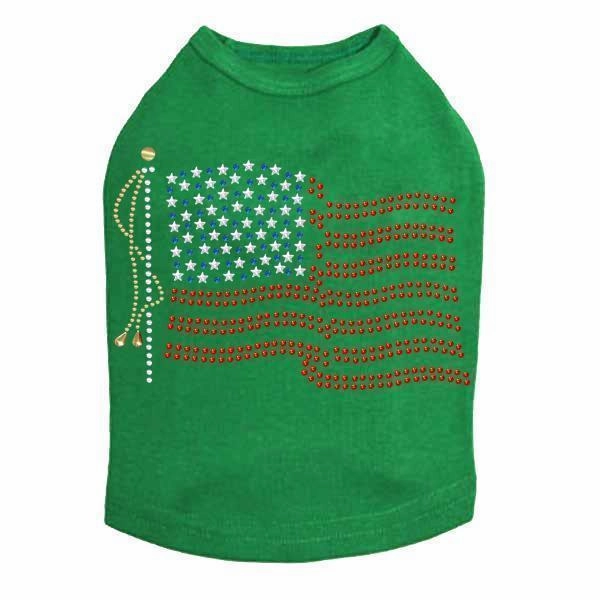 USA Flag Rhinestone Dog Tank
