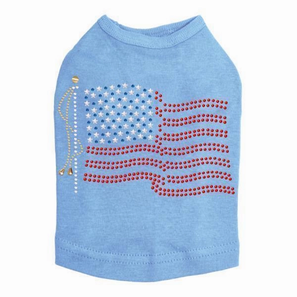USA Flag Rhinestone Dog Tank