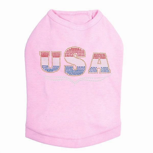 USA Rhinestone Dog Tank