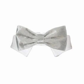Valentino Dog Bow Tie Collar Silver